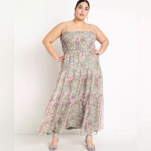 Eloquii Smocked chiffon Maxi Dress